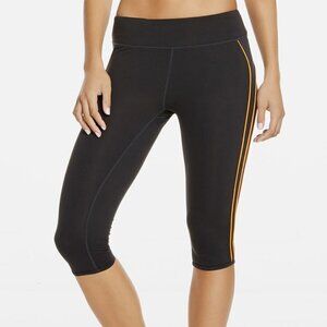 Fabletics Polar Crop Black Orange Stripe Small